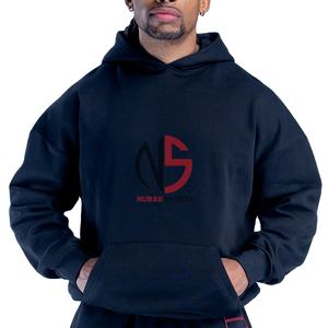 Ensemble de survêtement pour homme en coton lourd, sweat à capuche et jogging à jambe droite, taille plus, personnalisé, recharge graphique, en 2026 - Product Image 1