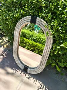 Miroir mural en mosaïque de verre écologique fait à la main avec un design industriel moderne, forme ronde, pour la décoration murale du salon et de la chambre - Product Image 6