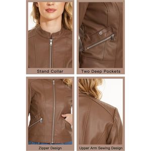 Veste en cuir pour femmes de haute qualité de meilleur fournisseur de différentes tailles veste en cuir pour femmes en vente directe d'usine - Product Image 6
