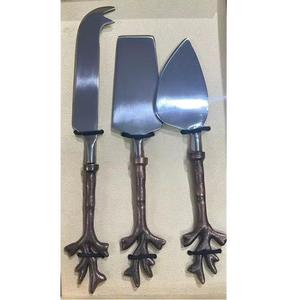 Ensemble à fromage en acier inoxydable écologique avec poignée en marbre, ensemble à fromage pour la décoration de la table de cuisine, accessoires pour couper le beurre et la pizza - Product Image 3