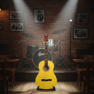 Guitarra Acústica Clásica SOLOBEAT de 39 Pulgadas, Tapa de Caoba, 6 Cuerdas, Acabado Amarillo Sólido, Tamaño Soprano para Principiantes y Estudiantes, Cuerdas de Nailon - Product Image 1