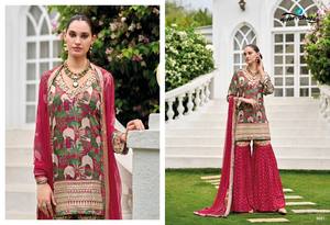 Trajes Indios y Pakistaníes Bordados en Chinon de Neeta Creation Designer, Salwar Kameez Sedoso de Secado Rápido para Fiestas - Product Image 3