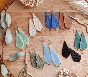 Pendientes de Moda con Flecos de Alta Calidad y Diseño Moderno, Pendientes de Cuentas de Vidrio para Mujer para Fiestas - Product Image 4