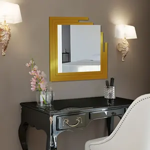 Espejo de pared de Metal decorativo de forma Rectangular de diseño moderno, espejos de tocador decorativos para el hogar - Product Image 6