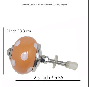 Vente chaude blanc à pois Orange boutons en céramique armoire industrielle tiroir poignée tire pour cuisine salon garde-robe - Product Image 3