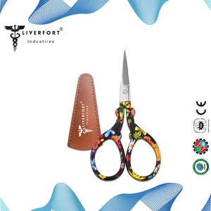 Ciseaux de broderie en acier inoxydable avec pochette Vintage Sharp pour bricolage artisanat coupe-fil Clipper ciseaux de travail manuel - Product Image 3