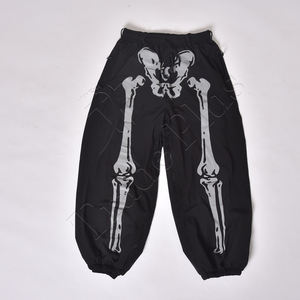 Unisex <b>Black</b> Skeleton Print Jogger Pants Streetwear Hip Hop Cargo <b>Trousers</b> With Elastic Waist And Cuffs Custom Logo Ski Pants - Product Image 1