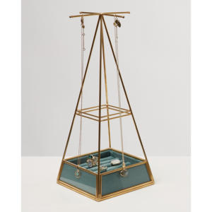 Soporte de joyería de Metal cuadrado Simple dorado 2025 con organizador de bandeja para collares anillos y otro almacenamiento de joyas - Product Image 2