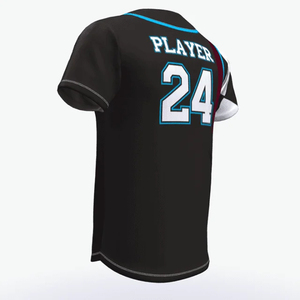 Maillot de baseball unisexe en polyester sur mesure OEM, respirant, avec impression par transfert thermique et broderie de votre propre design - Product Image 3