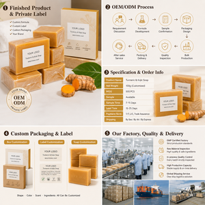 <span class=keywords><strong>Sapone</strong></span> all'Acido Kojico e Curcuma per Marchi di Bellezza, Formula Personalizzata, Logo, Confezione e Supporto Campioni - Product Image 6