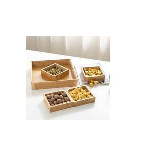 Plateau à bonbons en bois salon maison collations plateau de rangement de fruits assiette à dîner plateau à fruits avec plateau de rangement de texture - Product Image 1