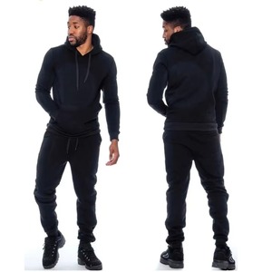 ชุดวอร์มกางเกงและเสื้อฮู้ดสำหรับผู้ชายชุดวิ่งออกกำลังกายผ้าฟลีซผ้าฝ้ายปักลาย2ชิ้น - Product Image 3