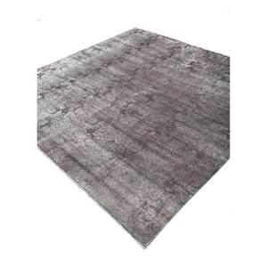 Tapis Azalea en laine et soie noué à la main, motif floral et abstrait, Pae-6120, rectangulaire, pour chambre et couloir, modèle de tapis de chambre, gris et noir - Product Image 2