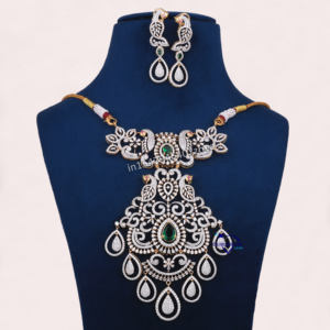 Diseño personalizado de Plata de Ley 925, bonito collar de fiesta mejorado con corte redondo, conjunto de joyas de diamantes de moissanita para mujer - Product Image 1