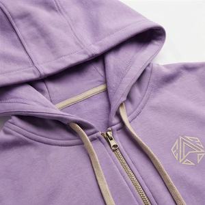 Ensemble de survêtement pour femme, fermeture éclair, 100% coton, uni, 2 pièces, sweat-shirts à capuche surdimensionnés, pantalons de survêtement, molleton doux, décontracté, vêtements de sport - Product Image 4