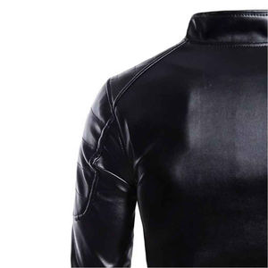Venta caliente chaquetas de cuero de los hombres por encargo de calidad superior de cuello alto de calle más Popular chaqueta de cuero personalizada - Product Image 5