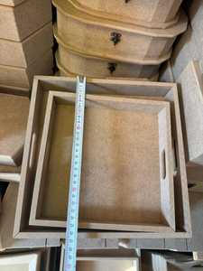 ถาดไม้ธรรมชาติพร้อมที่จับถาดไม้แฮนด์เมดแบบชนบทถาดสำหรับตกแต่งบ้าน - Product Image 2