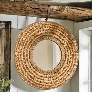 NEW PRODUCT! Tienphong Wholesale 2025 Boho Lakelyn Round Water Hyacinth Wall <b>Mirror</b>, Rustic Natural Wall Decor - Product Image 3