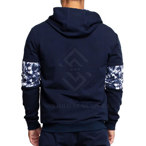 Sweat-shirts à capuche décontractés pour hommes en gros, personnalisés, en tissu uni, avec fermeture éclair, pour le fitness, dernier design, fabriqués au Pakistan - Product Image 2