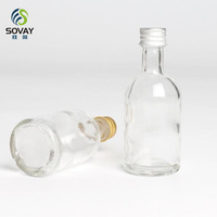 Haute qualité 50ml Mini Spiritueux Bouteille En Verre Ronde Vodka Brandy Whisky Tequila Gin Bouteille En Verre