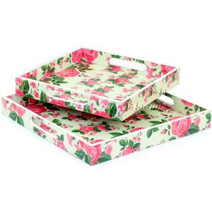Plateau de service élégant, écologique et durable en bois émaillé avec motif floral pour événements - Product Image 1