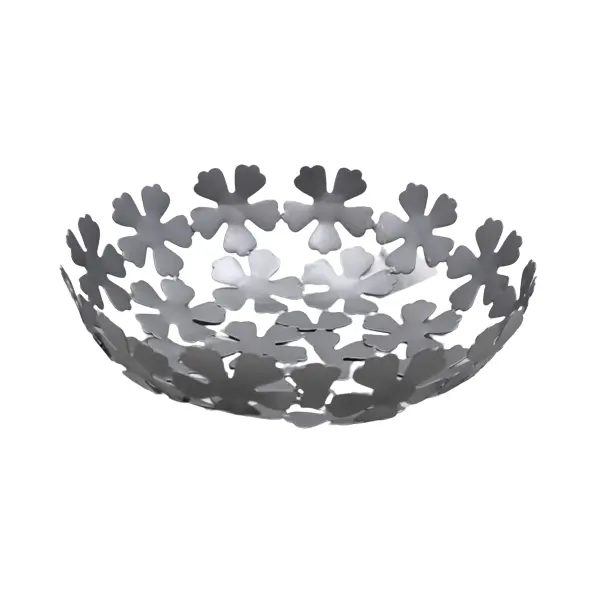 Nouvel arrivage d'ustensiles de cuisine bol de service rond en aluminium couleur nickel bol de fruits bol de riz fait main pour la vaisselle décorative