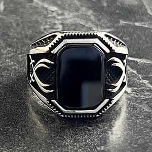 Anillo de Plata Hecho a Mano con Ónix Negro, Diseño de Espada Zulfiqar, Joyería Islámica, Anillo de Regalo para Hombre, Coleccionable Cultural - Product Image 2
