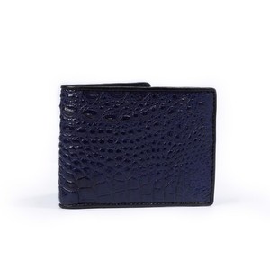 2024 Diseño de tendencia Color azul marino RFID Cartera corta para hombres Cuero original mejor calificado Hecho en Vietnam Personalizado al por mayor - Product Image 1