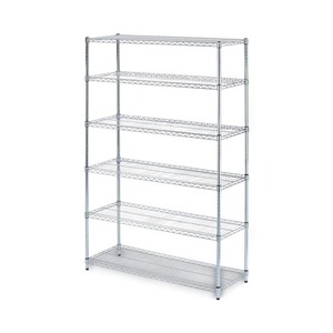 Alera ALESW664818SR NSF Certified 6-<b>Shelf</b> 48 In. X 18 In. X 72 In. <b>Wire</b> Shelving Kit-Silver Standing Type Installation - Product Image 1