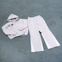 Ensemble survêtement Y2K personnalisé tendance, coupe oversize, 100 % coton 500 GSM, avec impression en relief, comprenant un sweat à capuche zippé et un pantalon de jogging