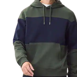 Nouveau sweat à capuche uni tendance pour homme, en coton molletonné, avec blocs de couleur, sweat à capuche décontracté, streetwear, hiver, automne, vente en gros - Product Image 3