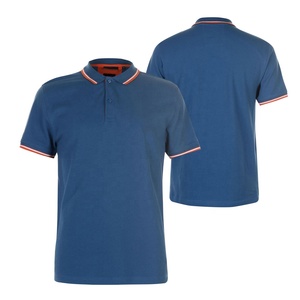 เสื้อโปโลชายสีน้ำเงิน แขนสั้น ผ้าฝ้าย ลำลอง สีพื้น ผ้าปิเก้ ทอแบบกันยับ ทรงปกติ ดีไซน์กระดุม - Product Image 5