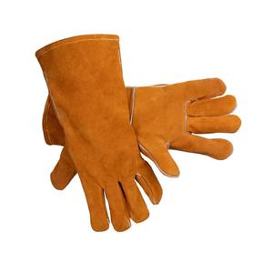 Gants de travail en cuir véritable durables avec poignet réglable, anti-coupure et anti-écrasement, pour une utilisation industrielle et de construction - Product Image 5