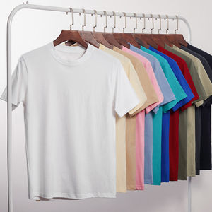 เสื้อยืดผ้าฝ้ายคุณภาพสูงสำหรับผู้ชายแบบ100% พิมพ์ลายไหล่ตกเสื้อยืดแขนสั้นพลัสใหม่ - Product Image 5