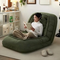 Canapé de sol pliable moderne en gros, style pouf, siège individuel, inclinable et réglable, avec revêtement en tissu et rembourrage en mousse