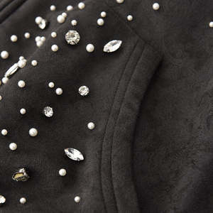 Sudadera con Capucha Personalizada OEM 2026, Bordada, Tejida, con Doble Cremallera y Lentejuelas de Cristal, Estilo Urbano, Unisex - Product Image 5