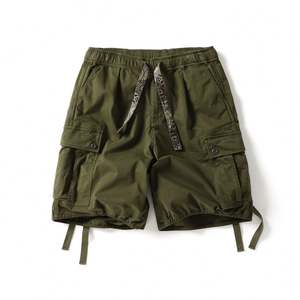 Pantalones Cortos Cargo de Algodón 100% Vintage con Estampado Floral para Hombre, Personalizados, Multibolsillos, Holgados, de Moda, Finos, Ecológicos, Antiarrugas e Impermeables - Product Image 1