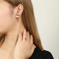 Bas quantité minimale de commande 10 pièces en gros classique Steampunk gothique croix épée poignard boucles d'oreilles Zircon princesse coupe argent plaqué pour la fête