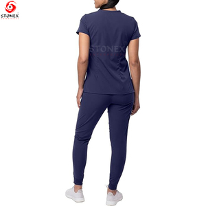 Scrub <b>Set</b> for Women Sweetheart V-Neck Scrub Top & Yoga Jogger Scrub Pants Breathable <b>Doctor</b> Uniform - Product Image 2