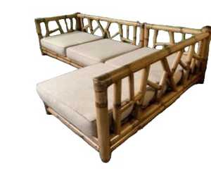 Juego de sofá de bambú modular en forma de L de alta calidad de lujo para exteriores, patio seccional, muebles de jardín, juego de sofá para exteriores - Product Image 4