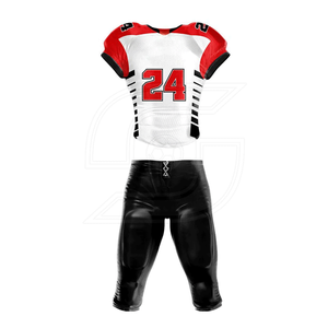 Uniforme de fútbol americano de poliéster de alta calidad, conjuntos personalizables con características transpirables, precio MOQ bajo - Product Image 1