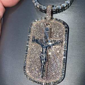 Colgante de eslabones cubanos de plata 925 de lujo, diseño personalizado de Hip Hop con diamante de moissanita y dinero helado para joyería de fiesta - Product Image 2