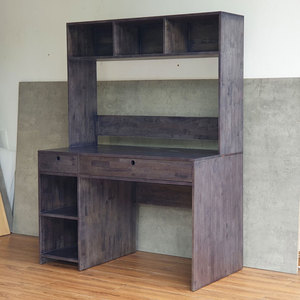 <b>Simple</b> Design 120x60x160cm Rubber Wood Computer Table FD68053 Integrated Bookshelf <b>Desk</b> with Drawer for Laptop Users - Product Image 5