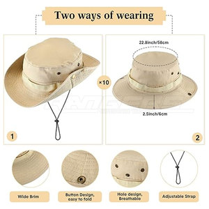 Chapeau de safari en tissu léger et respirant, coupe confortable, idéal pour la randonnée, les voyages et les activités de safari en extérieur - Product Image 4