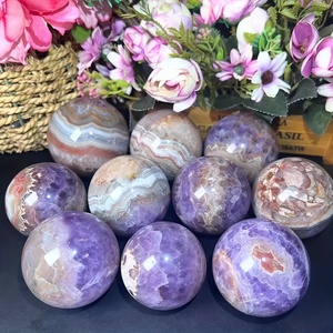 1 pièce de sphère en agate de dentelle d'améthyste rayée violette de haute qualité Crystal Hola Nature pour la décoration de la maison - Product Image 4