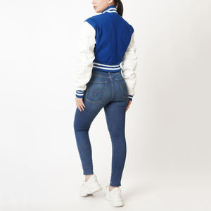 Veste de baseball courte personnalisée pour femmes, tendance, style streetwear, vêtement d'extérieur léger, vente en gros - Product Image 2