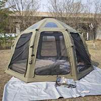 Tente dôme gonflable en coton Forerunner, quatre saisons, imperméable, coupe-vent, portable, pour camping et randonnée en extérieur, 3-4 personnes. OEM/ODM