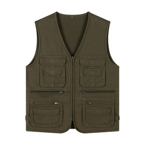 OEM Design Men Canvas Summer Mesh Net Sleeveless Multi-Pocket <b>Utility</b> Safety <b>Vest</b> in All Colors & Sizes - Product Image 1