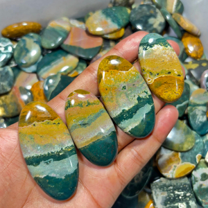 100% Natural Ocean Jasper Cabochon Piedra preciosa suelta de la mejor calidad para la fabricación de joyas de mujer Lote de forma de mezcla redonda - Product Image 1