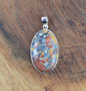 Pendentif en argent sterling 925 Malinga Jasper, fait à la main, ovale, pierre précieuse, bijoux, cadeau élégant pour femmes - Product Image 6